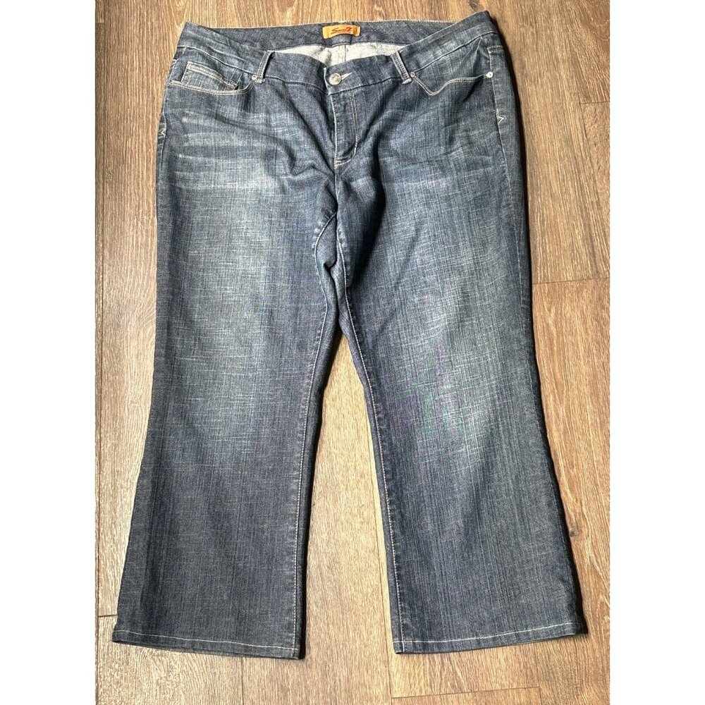 Seven 7 Jeans Womens Blue Luxe Flare Light Wash Button Fly Denim 42x27 tagged 22